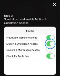 enable Motion and Orientation Access