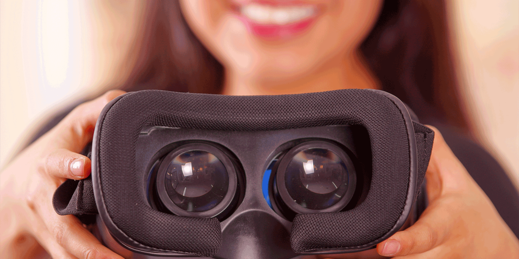 Girl Offers VR Glasses